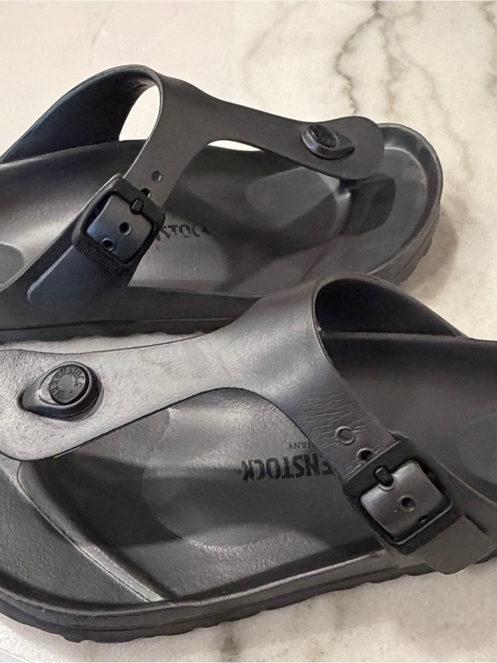 Birkenstock Women's Gizeh EVA Thong Sandal - Metallic Gray - Picture 2 of 5